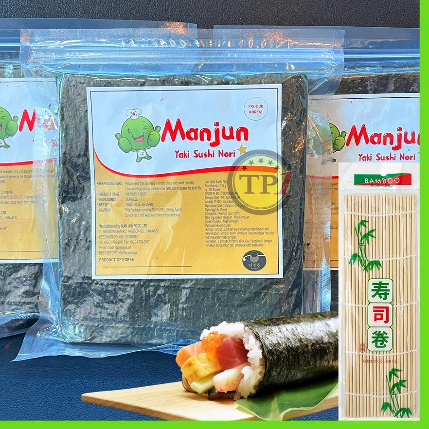 

♛ Manjun Yaki Nori 50 pcs SUSHI SEAWEED RUMPUT LAUT Korea ֍