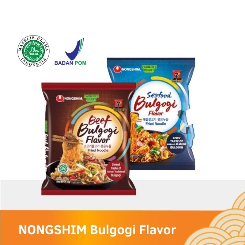 NongShim Beef BULGOGI / Seafood BULGOGI Korea 105 gram
