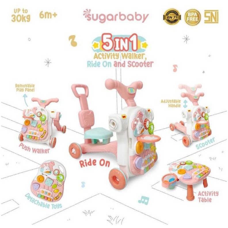 ACTIVITY WALKER 5 IN 1 SUGAR BABY