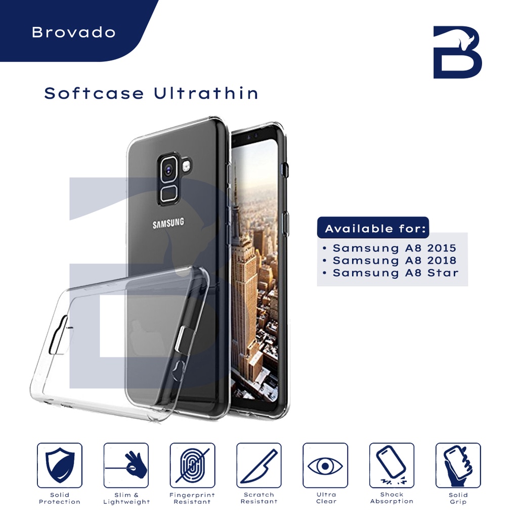 Casing Samsung A8 2015 / A8 2018 / A8 Star Softcase Ultrathin Silikon Jelly Bening