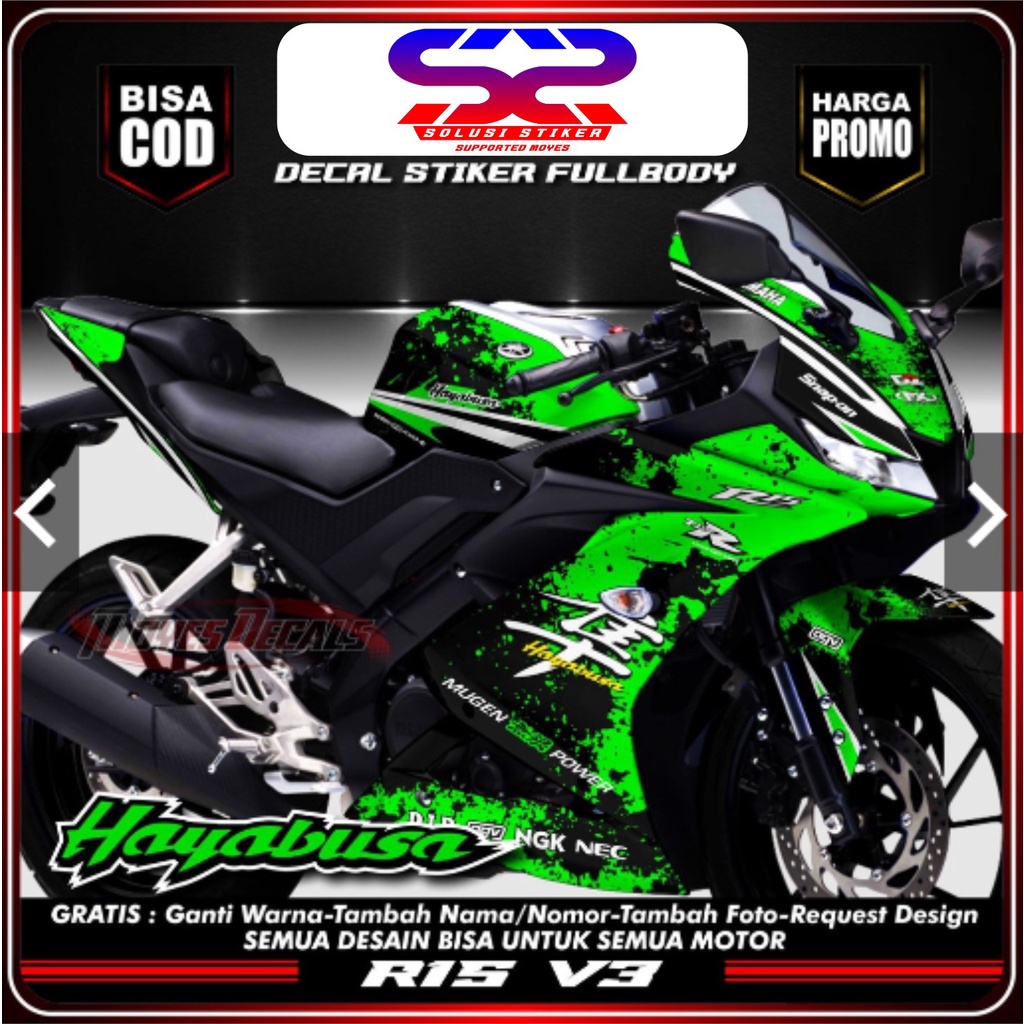 Stiker Decal Variasi Yamaha R 15 V3 full body motif hayabusa  Stiker R15 V3 FullBody