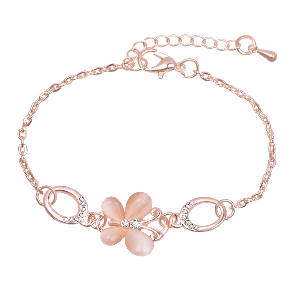 Gelang Warna Rose Gold | Gelang Desain Bunga Kupu-Kupu Butterfly | Aksesoris Wanita | Sendok Garpu Bahan Stainless Steel