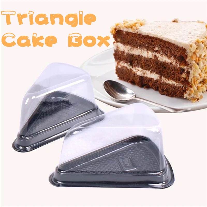 1pc Kotak Kue Plastik Bening Segitiga Kotak Kemasan Keju Sandwich Untuk Perlengkapan Pesta Ulang Tahun Pernikahan