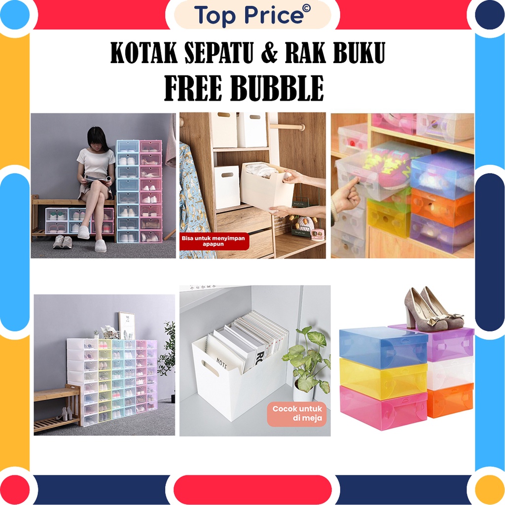 Kotak Sepatu Lipat Serbaguna (BAHAN TEBAL) / Tempat Penyimpanan Sepatu Sandal / Shoes Storage Box U36 / U158