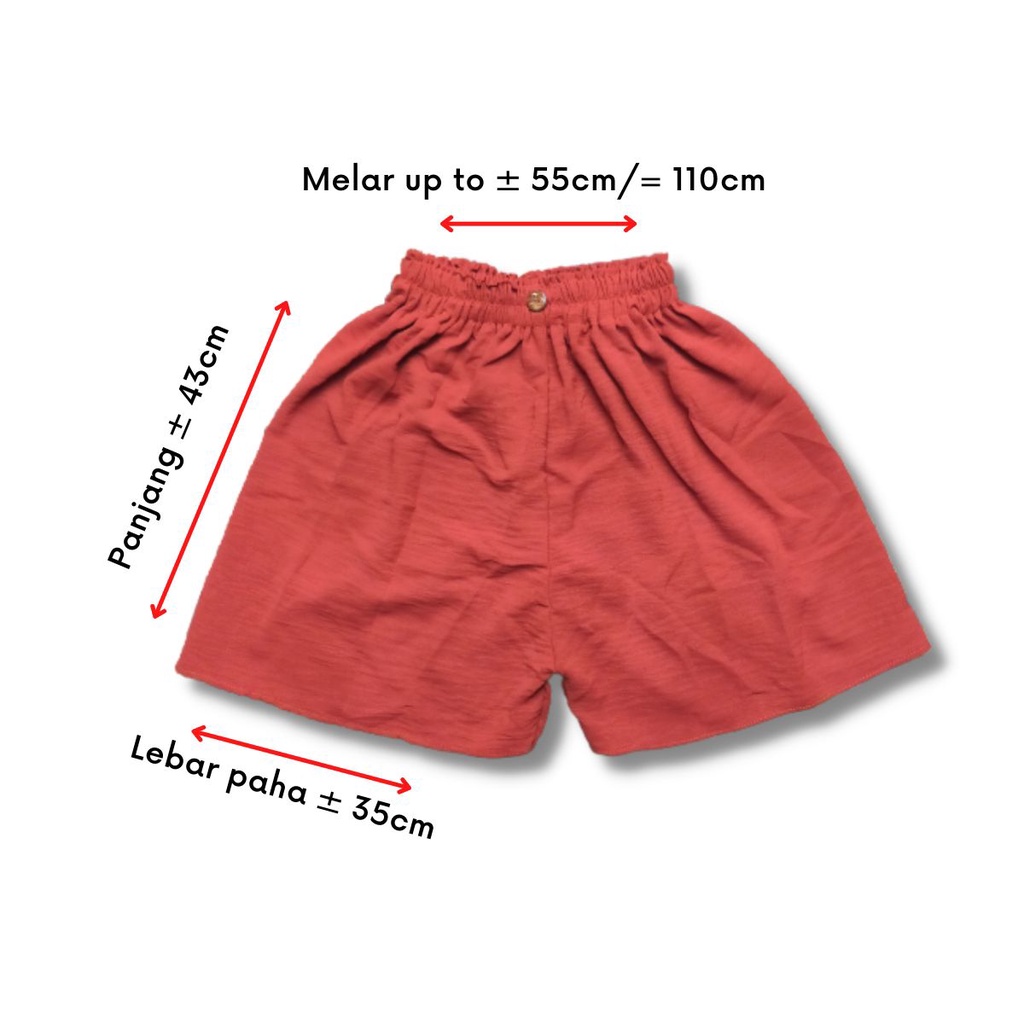 Shortpants Kancing Crinkle Airflow Premium / Celana Pendek Wanita Shortpants Korean Style