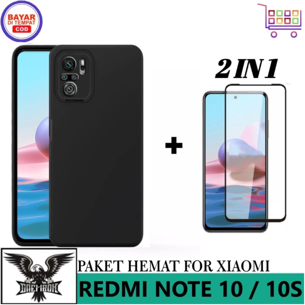 SOFT CASE XIAOMI REDMI NOTE 10 10S CASE LIQUID FREE TEMPERED GLASS