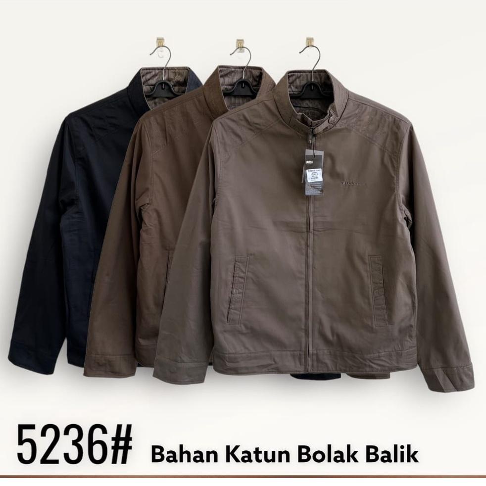 Terbaik New Arrival ll Jaket Bomber Import Casual Pria Polos Bahan Kanvas Merk Boss Orinal Terbaru l