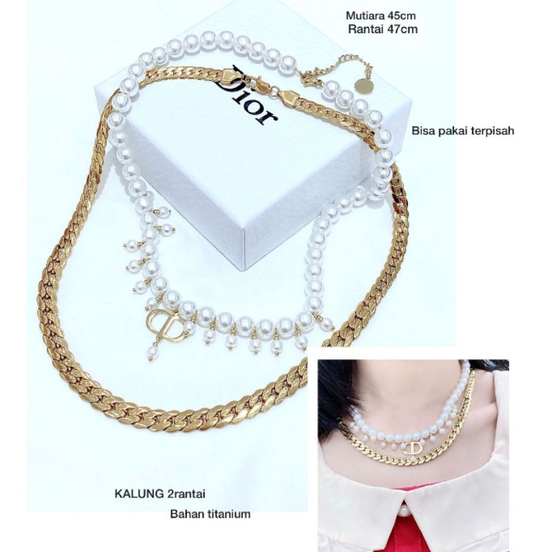 Kalung Titanium asli isi 2pc Premium Quality Anti karat anti alergi Stainless steel ori G182