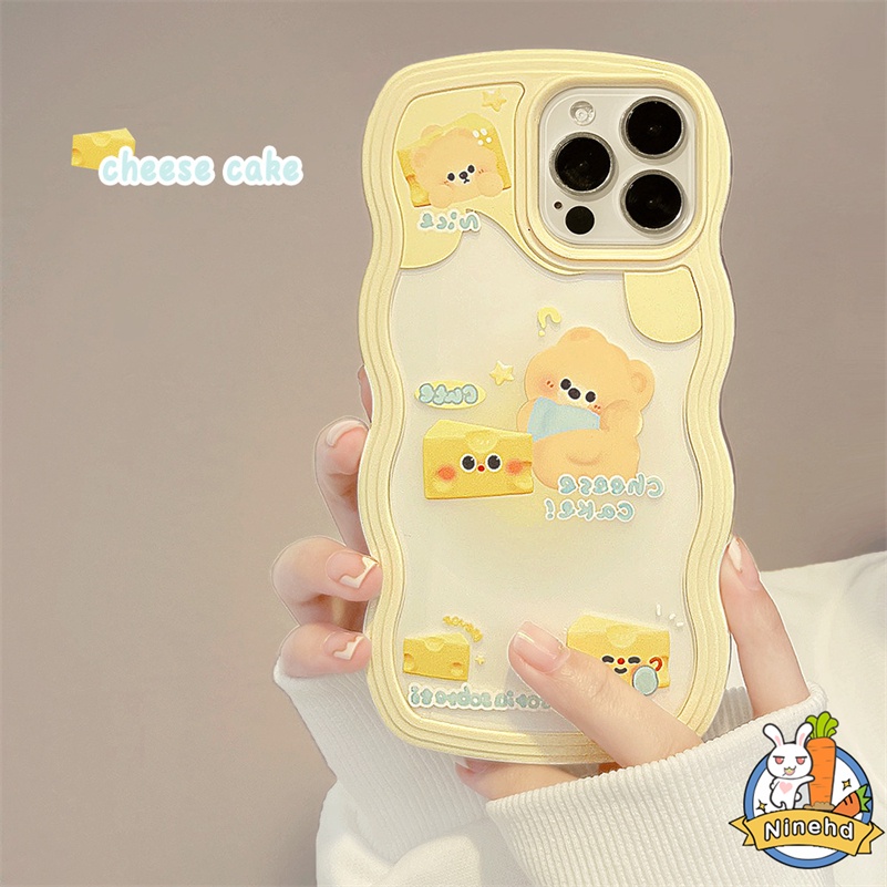 Huawei Y9 Prime 2019 Nova 7i 9 8 7 SE Pro Nova Y90 Y70 Plus Nova 5T 4e 3i 3e Y7A Y9s P20Pro P30 Lite Honor 8X Cheese Bear Casing Ponsel Minyak Glossy Wavy Edge Soft Case Cover Pelindung