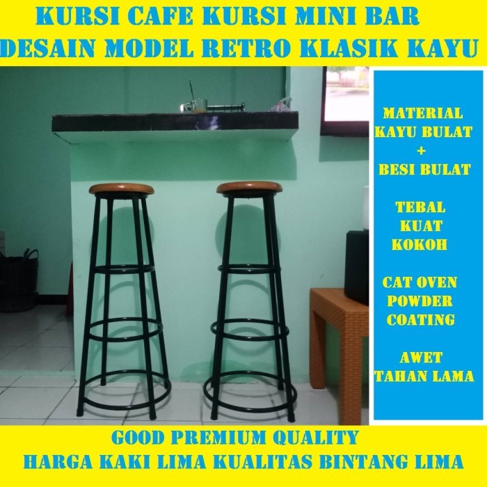 Terlaris Kursi Cafe Resto Kursi Mini Bar Tinggi Kursi Toko Counter Depot