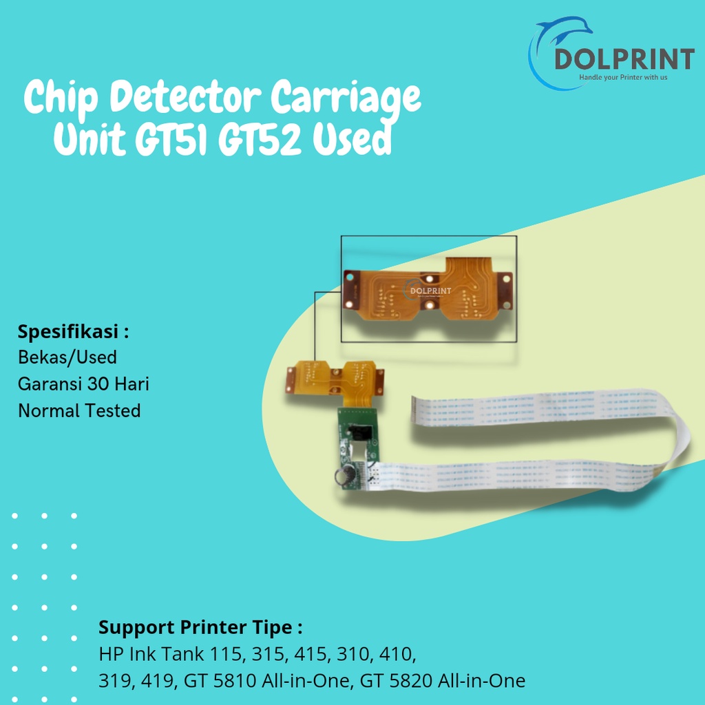 Chip Detector HP GT51 GT52 Black Color Pembaca Rumah Cartridge Printer Deksjet GT5810