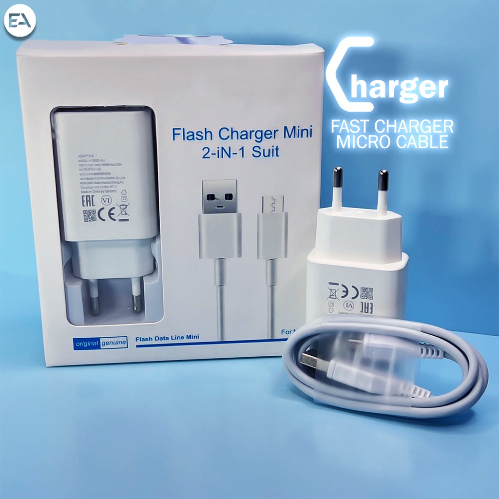 Charger Vivo 2A 5V 10Watt Micro USB Fast Charger V1020 ORIGINAL  100%