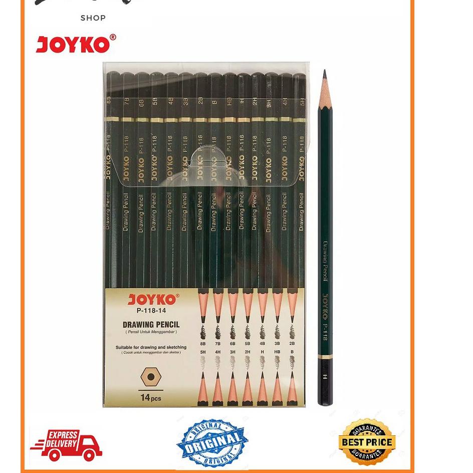 

Buruan Pesan DRAWING PENCIL / PENSIL MENGGAMBAR JOYKO P-118-14 1 Set 14 Pcs