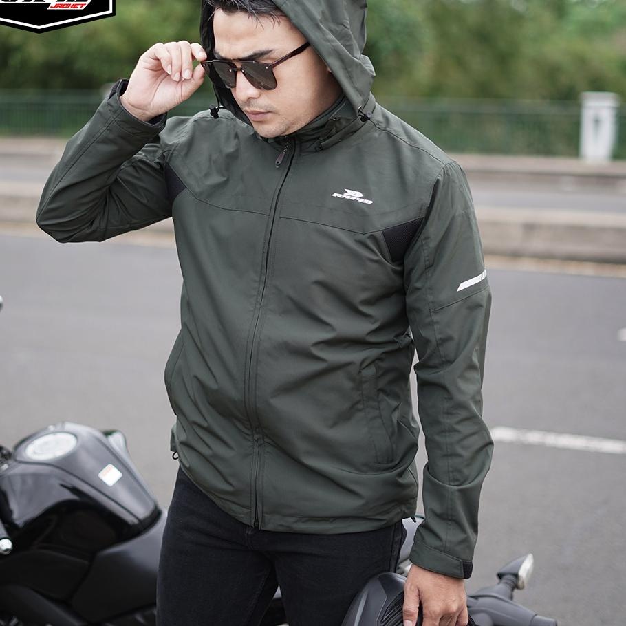 ➭ Jaket motor hoodie  RAPID NEOSKYLINE pria parasit premium jacket reflektif ♟