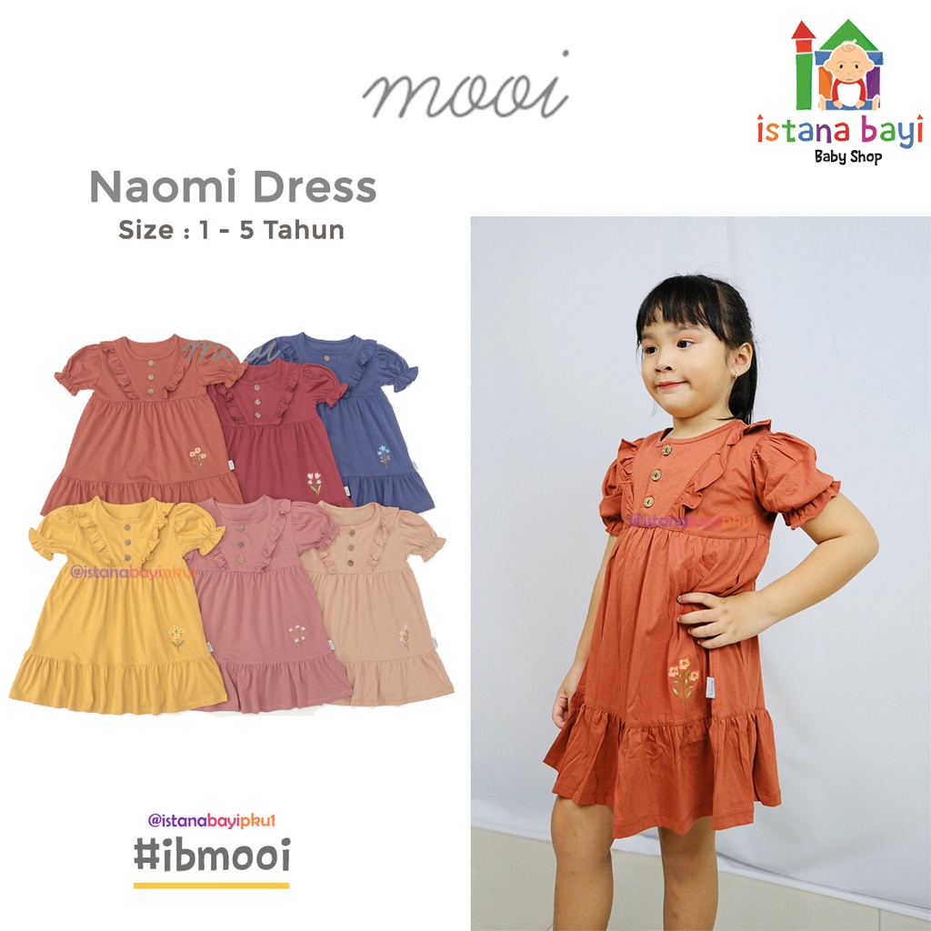 Mooi Dress Anak Perempuan Naomi Dress / Dress Anak 1-5 Tahun