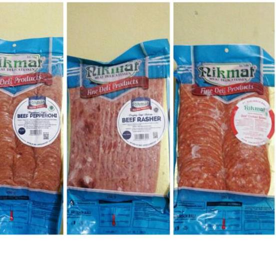 

➣ [MURAH LEBAY...!!!] Nikmat Beef Rasher / Beef Pepperoni / Beef Cooked Salami Pizza Toppings ✵