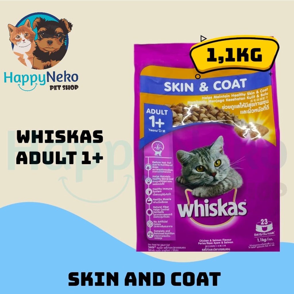 Jual Whiskas Adult Skin And Coat Kg Perawatan Bulu Dan Kulit