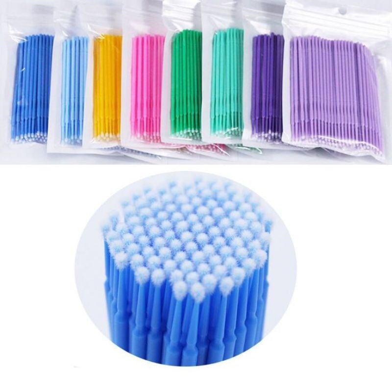 100 pcs MicroBrush Applicator eyelash extension Dental lashlift sikat mikro spolie disposal Produk Import