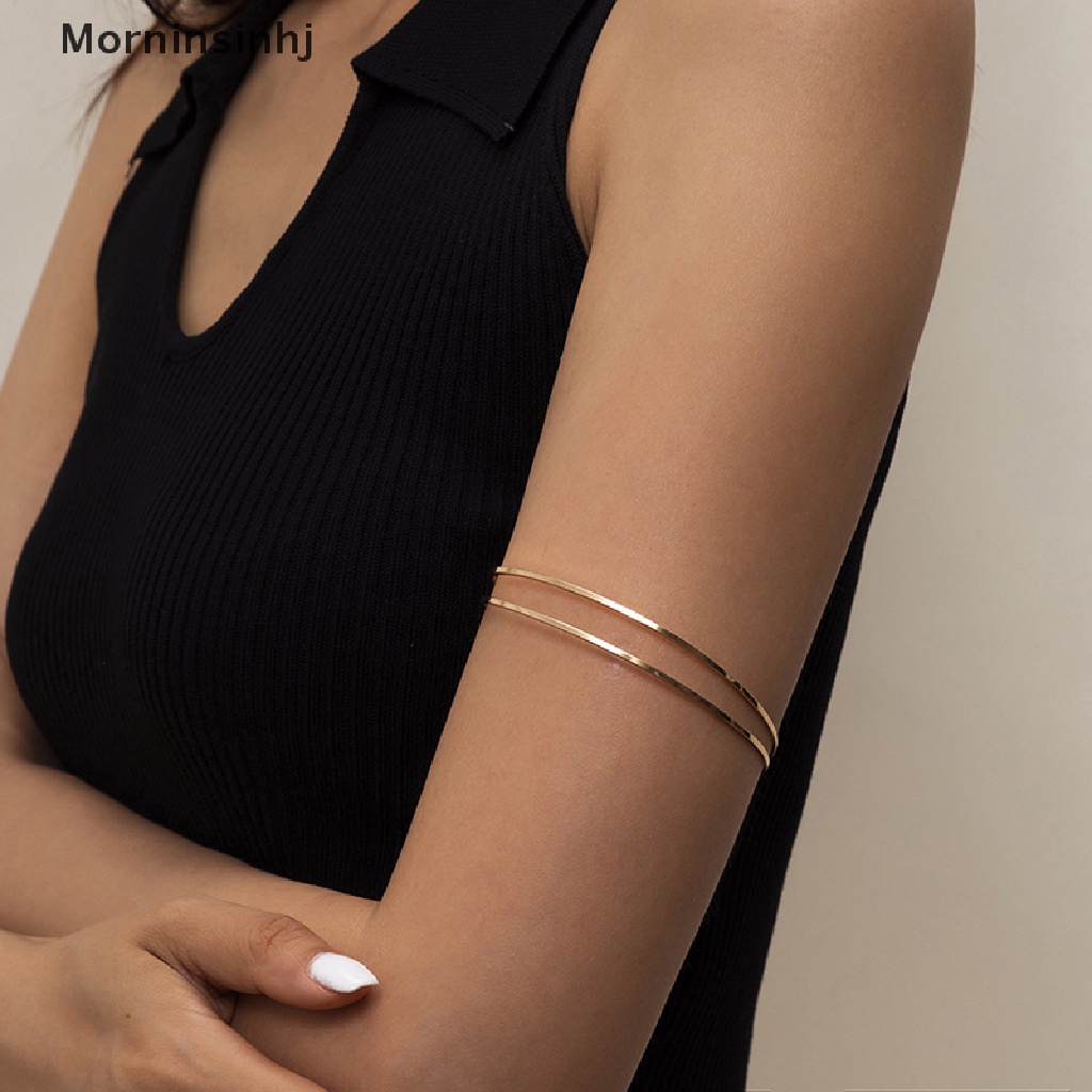 Mornin Punk Armlet Adjustable Upper Arm Cuff Minimalis Bangle Armband Gelang Lengan id