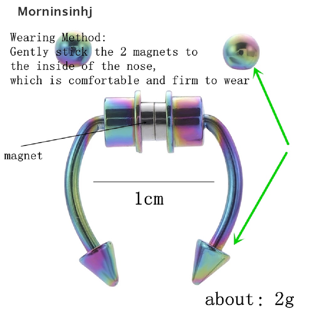 Mornin Nose Ring Hoop Septum Rings Magnet Punk Tubuh Palsu Hip Hop id