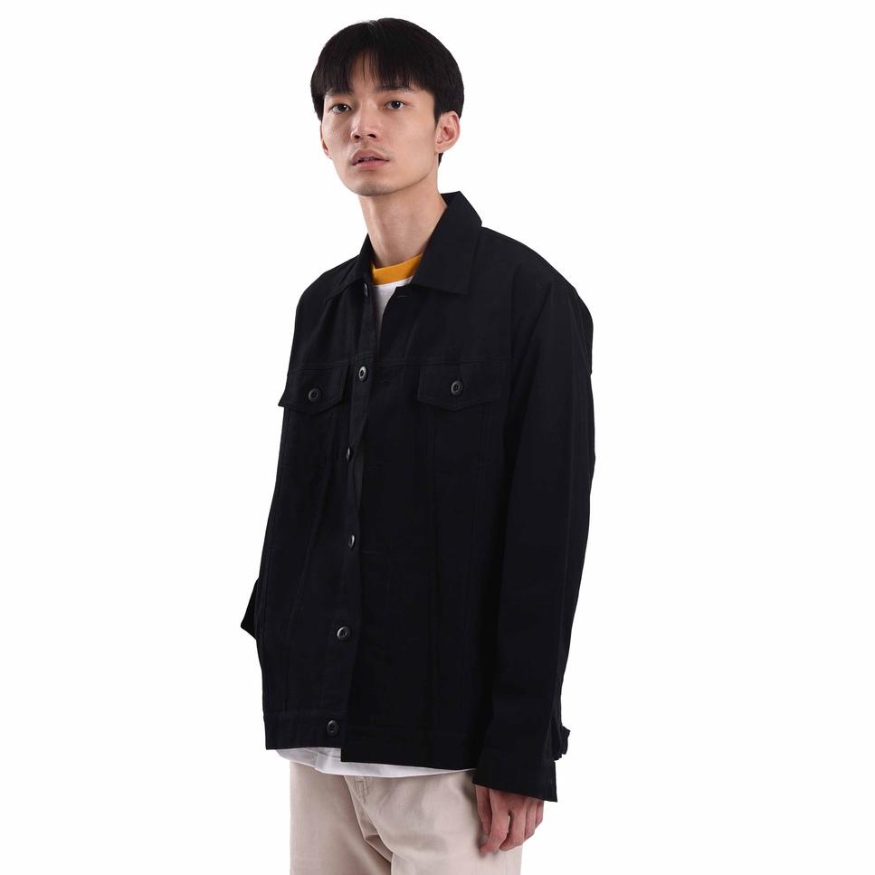 Murah Banget  ROUGHNECK TJ001 BLACK GORGEOUS TRUCKER TWILL JACKET