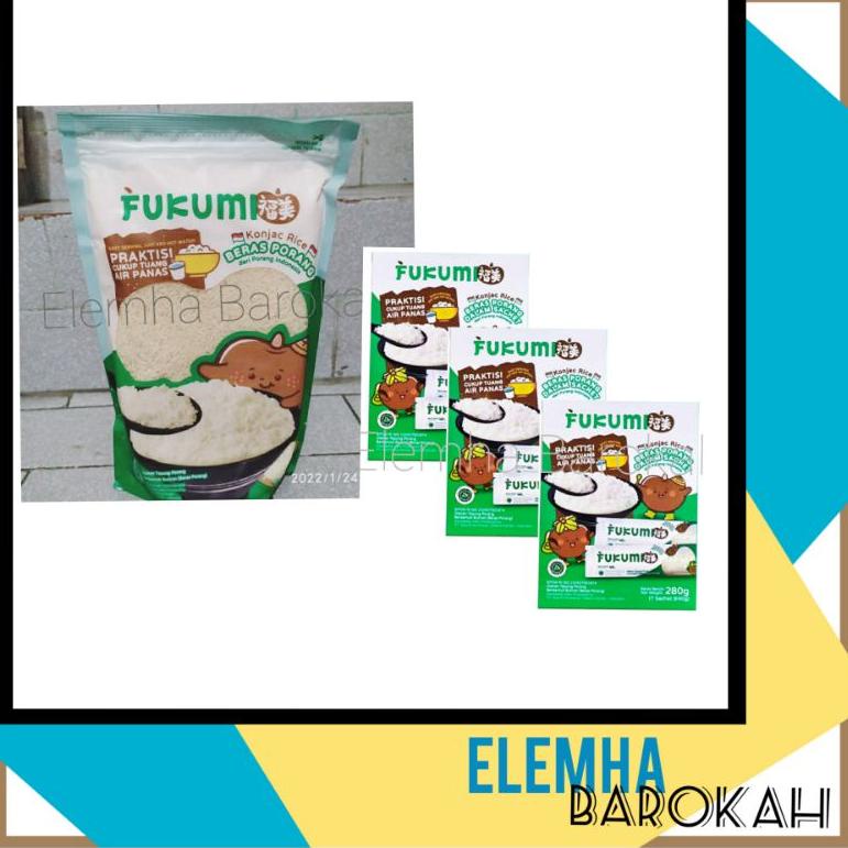 

8.8 Fukumi Beras Porang Beras Shirataki Instan Pouch 1kg 1kg / Box 280 gr / Konjac Rice
