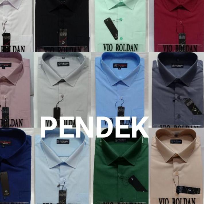✰ VIO ROLDAN Kemeja Pria Lengan Pendek Polos Best Seller ➺
