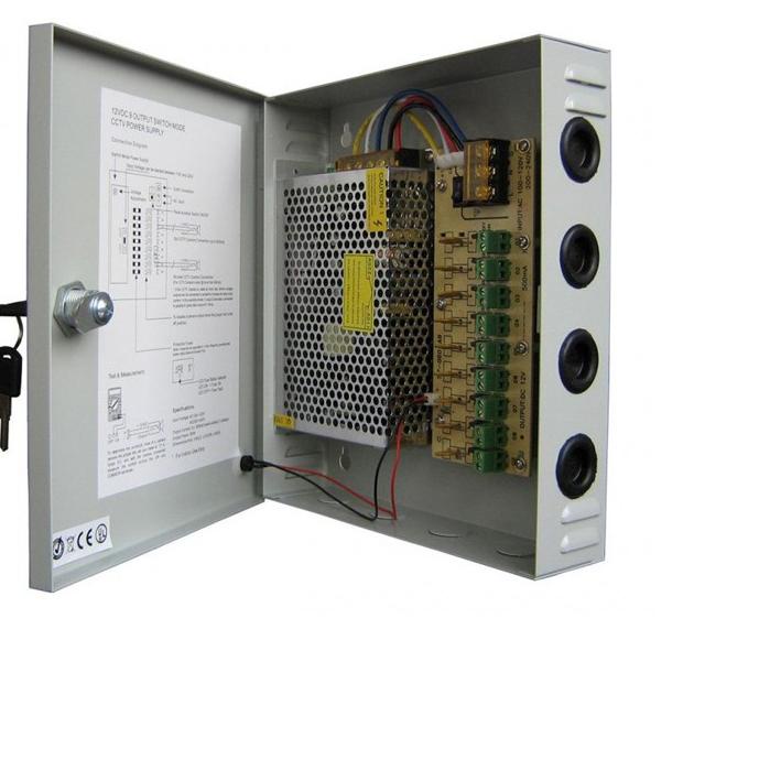 ❅ PSU Power Supply CCTV 12V 10A Box -PSU Box CCTV - ♗