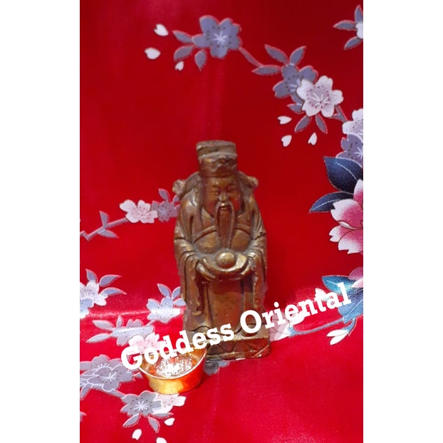 Patung Dewa Uang Cai Shen / Pajangan Dewa Rejeki Cai Sen Bronze Finishing