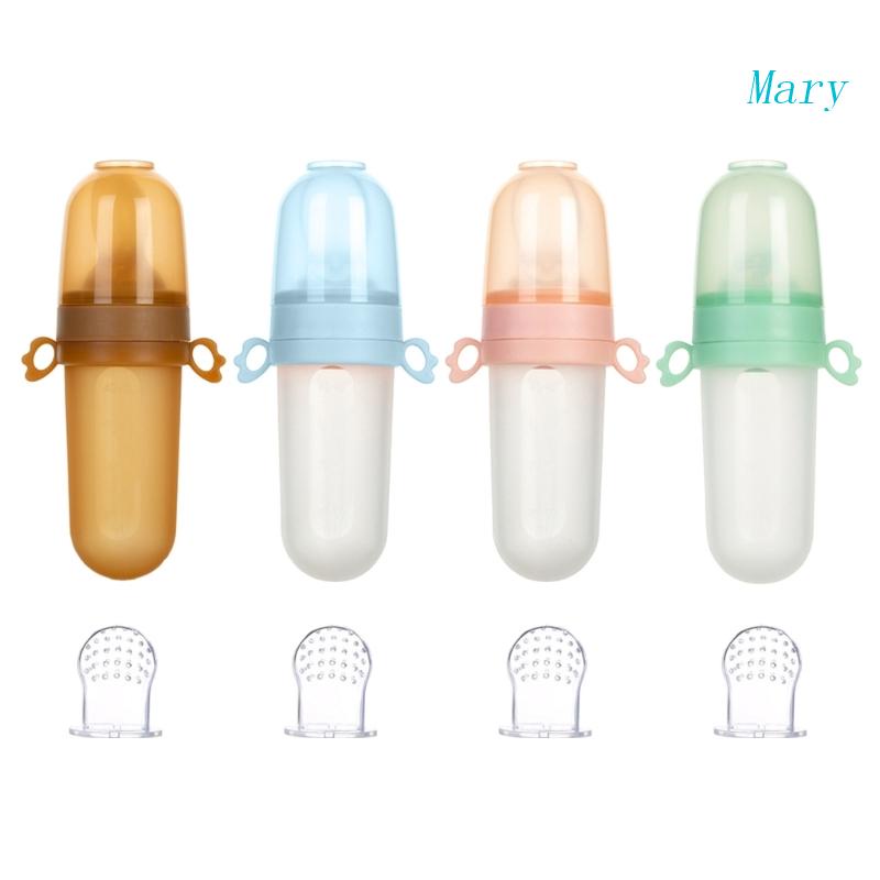 Mary Silikon Rice Cereal Feeding Squeeze Bottle Spoon Feeder Tempat Makan Anak Newborn