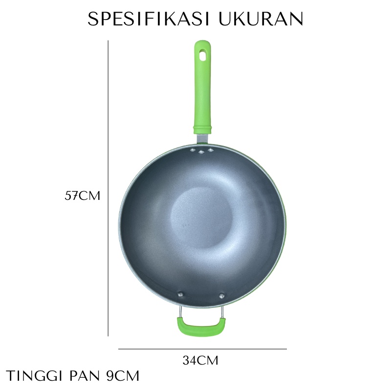 [EIKE] PANCI MASAK UKURAN JUMBO 34CM / FRYING PAN / TEFLON MASAK / COOKING PAN / PANCI MASAK BAHAN TEBAL