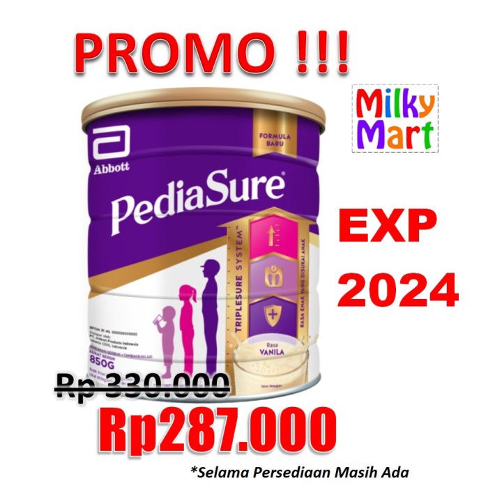 

[ COD ] Pediasure Triplesure Vanila 850gr NEW