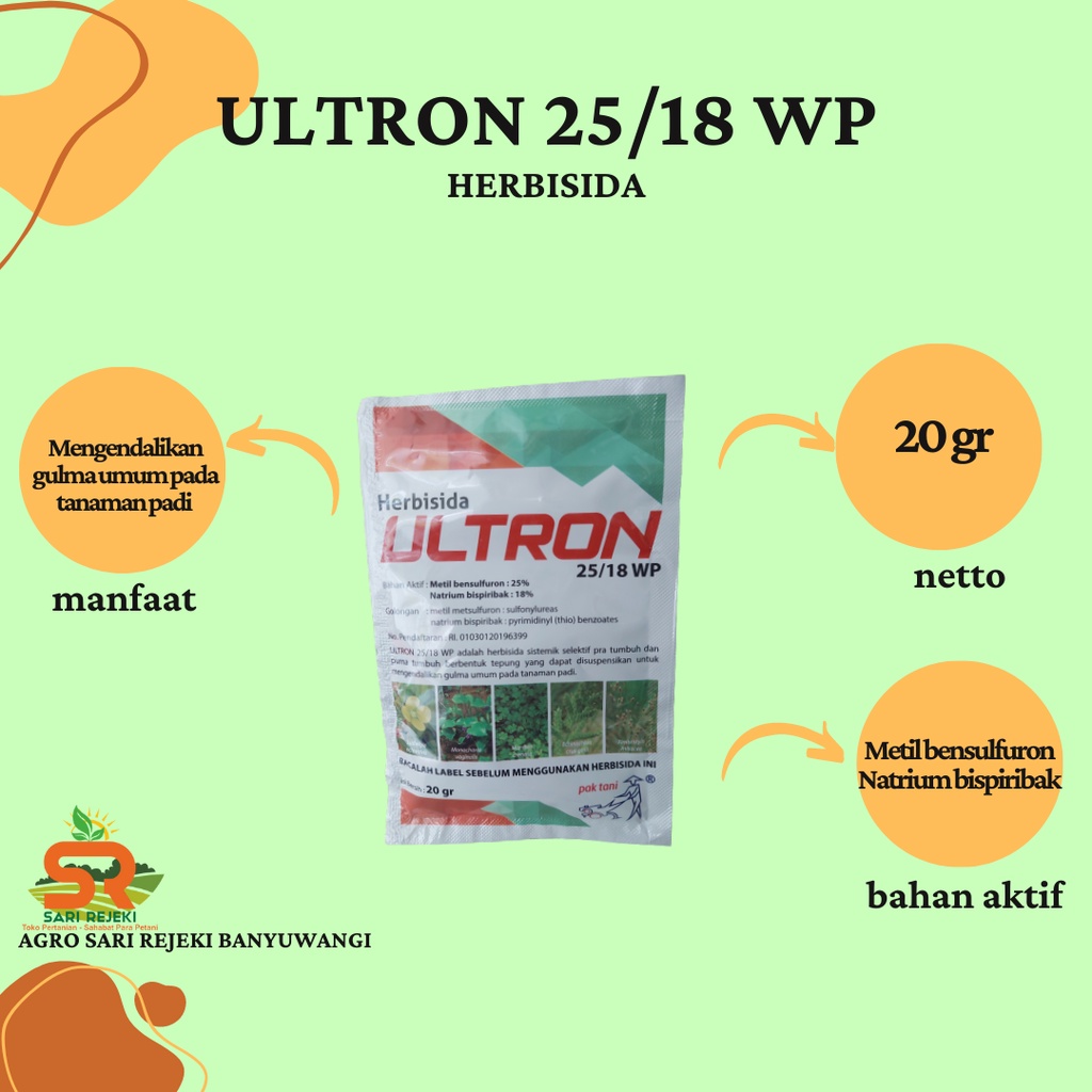 ULTRON 25/18WP 20GRAM HERBISIDA SELEKTIF PADI