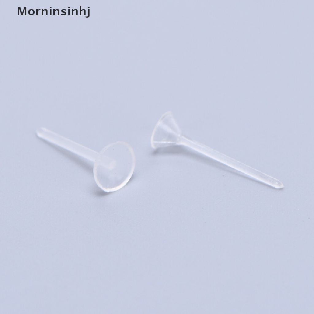 Mornin 500Pcs/Lot Plastik Kosong Datar/Cup Stud Earring Pin Pad Anting Membuat Perhiasan id