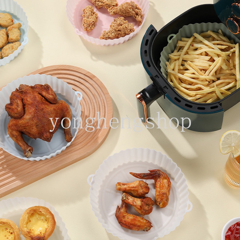 Loyang Pizza / Ayam Goreng / Air Fryer Bentuk Bulat Bahan Silikon Anti Lengket Reusable