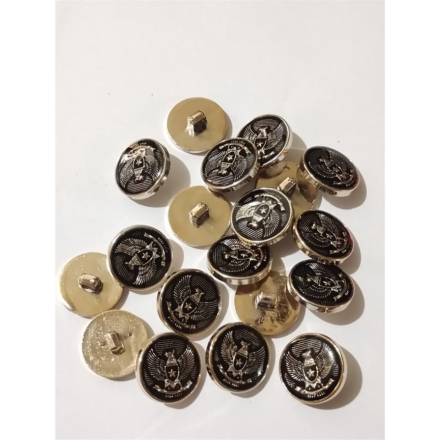 kancing baju motif mahkota diameter 2cm isi 12pcs