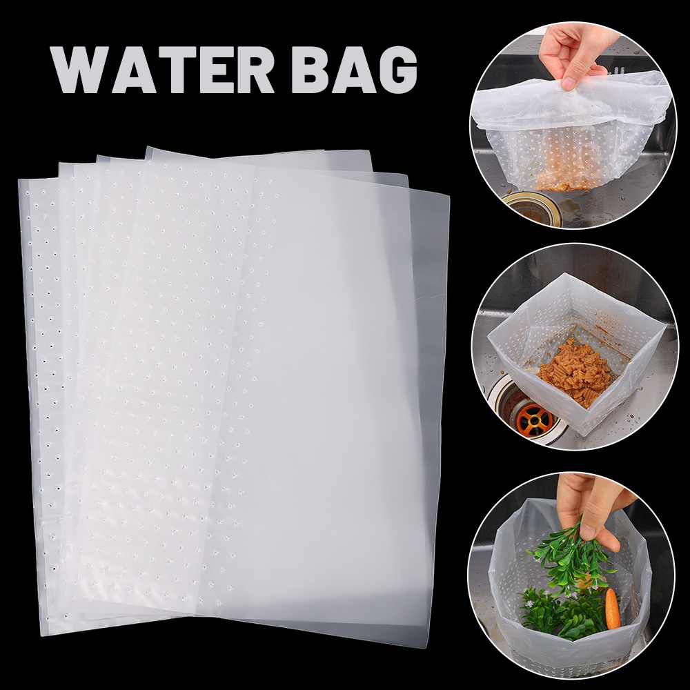 3 /10Pcs Kantong Pembuangan Sampah Dapur Pendukung Sendiri Sekali Pakai/Saringan Wastafel/Drainase Selokan Kantong Sampah Anti Blokir/Wadah Penyimpanan Pembersih Buah/Alat Pembersih Kamar Mandi