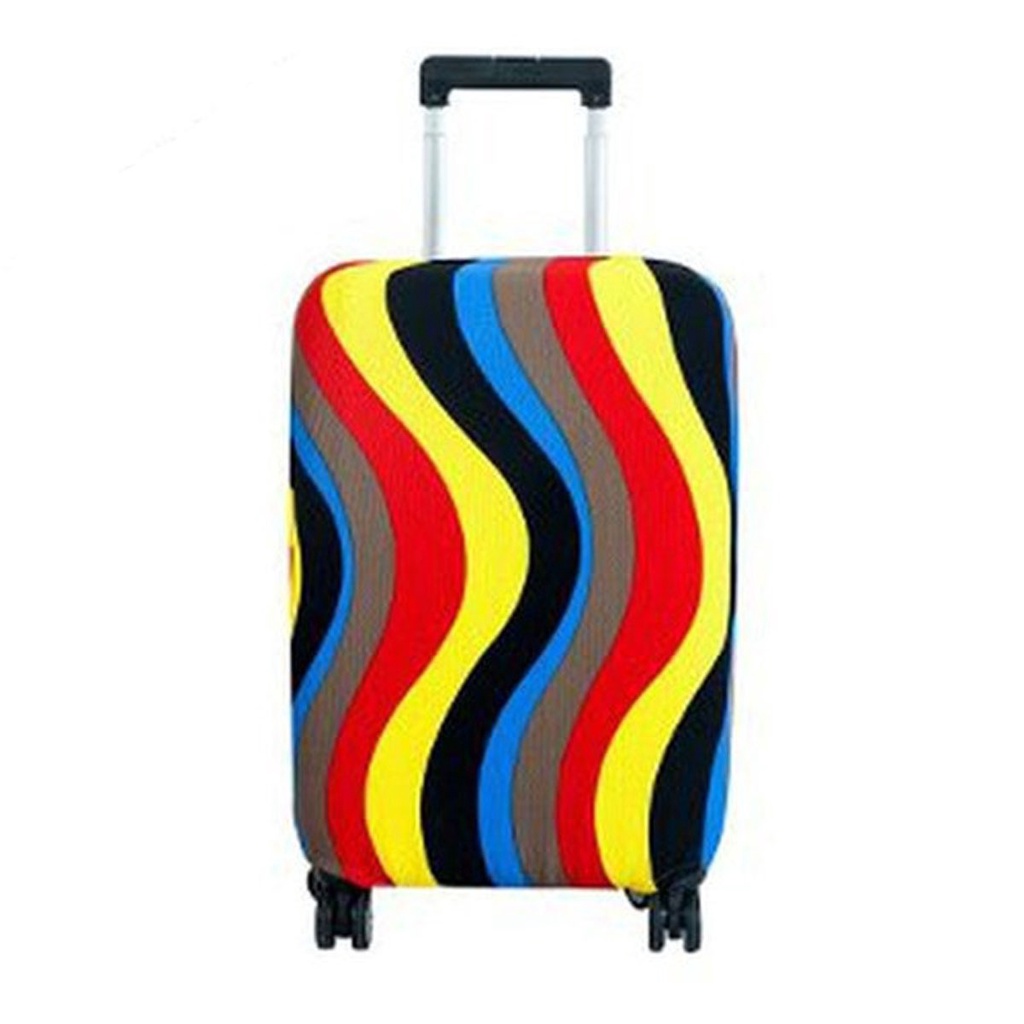 Sarung Koper Polos / Motif 22 inch 24 inch Tebal Ukuran Medium Luggage Cover Pelindung Koper