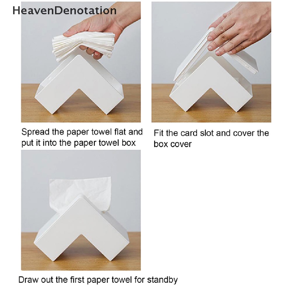 [HeavenDenotation] Nordic Sudut Kanan Desktop Serbet Kertas Tempat Penyimpanan Kotak Tissue Holder Organizer HDV