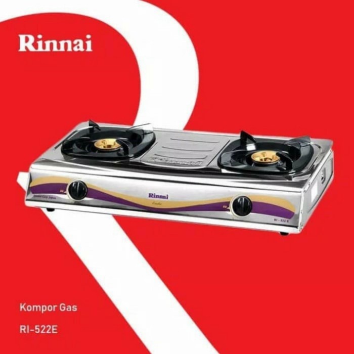 Terlaris Kompor Gas Rinnai Stainless / Kompor Gas Rinnai Rinai 2 Tungku 522E