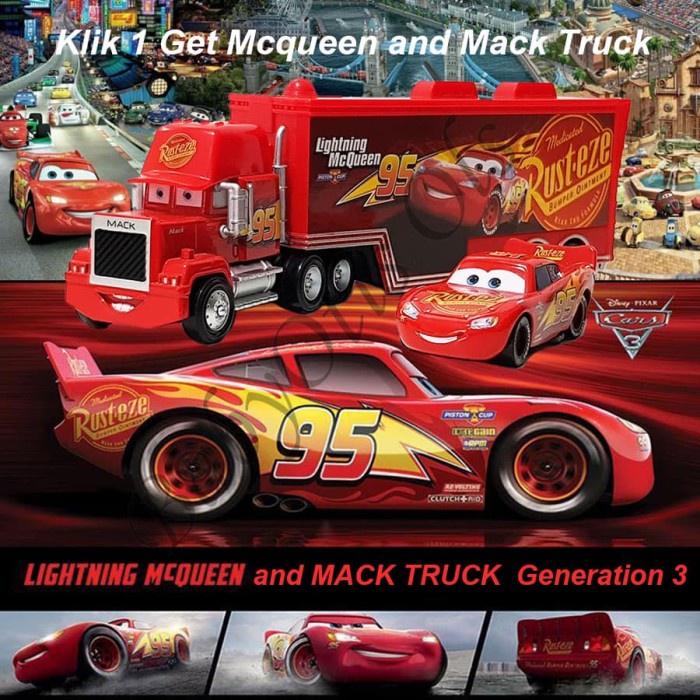 Terlaris Mainan Anak Cars Lightning Mcqueen And Mack Truck