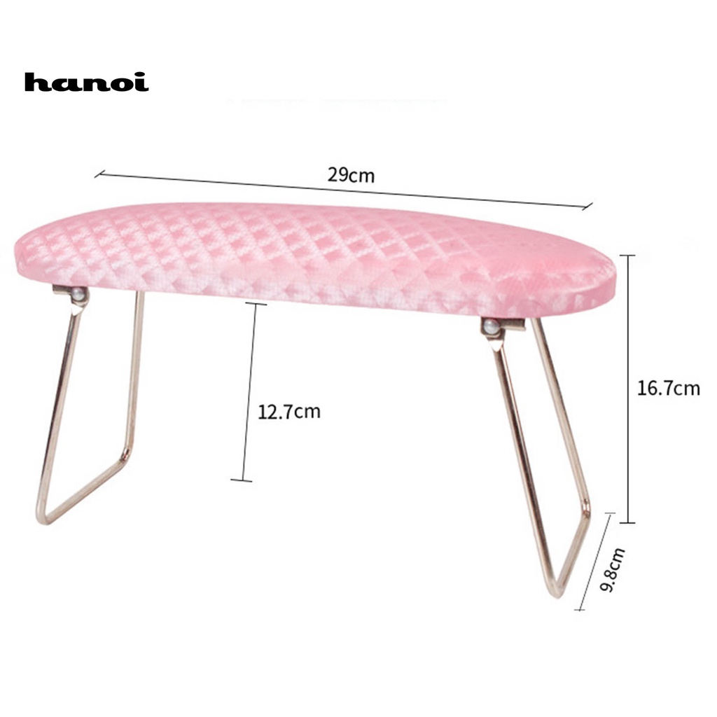 Hn * Nail Art Bantal Tangan Dengan Stand Stainless Steel Profesional Penopang Pergelangan Tangan Lembut Manicure Arm Rest Cushion Aksesoris Kuku