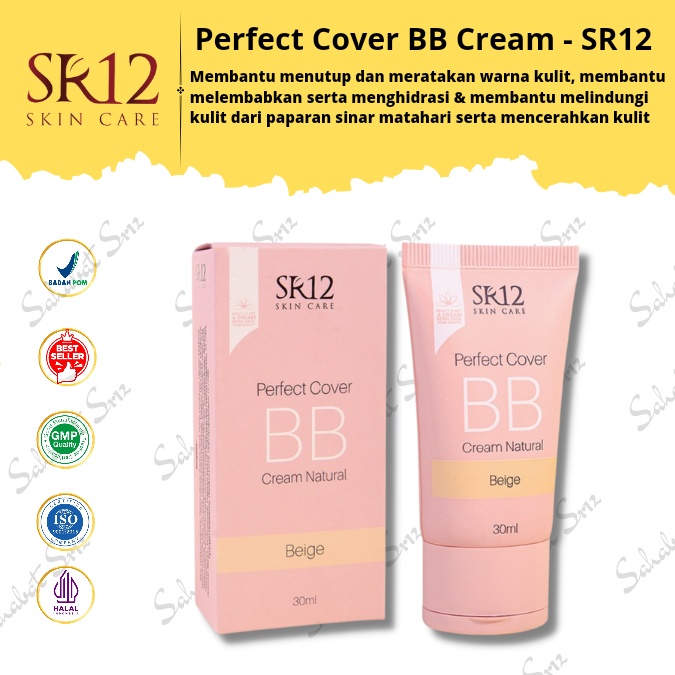 SR12 PERFECT COVER BB CREAM NATURAL 30 ML / MENGANDUNG SPF 20 / NATURAL LOOK / BASE MAKE UP / LIQUID FOUNDATION