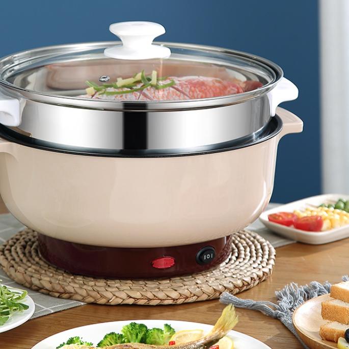 ► Panci Elektrik 2 in 1 Panci Listrik  Serbaguna Panci Hotpot Steamer Stainless (BACA DESKRIPSI TERL