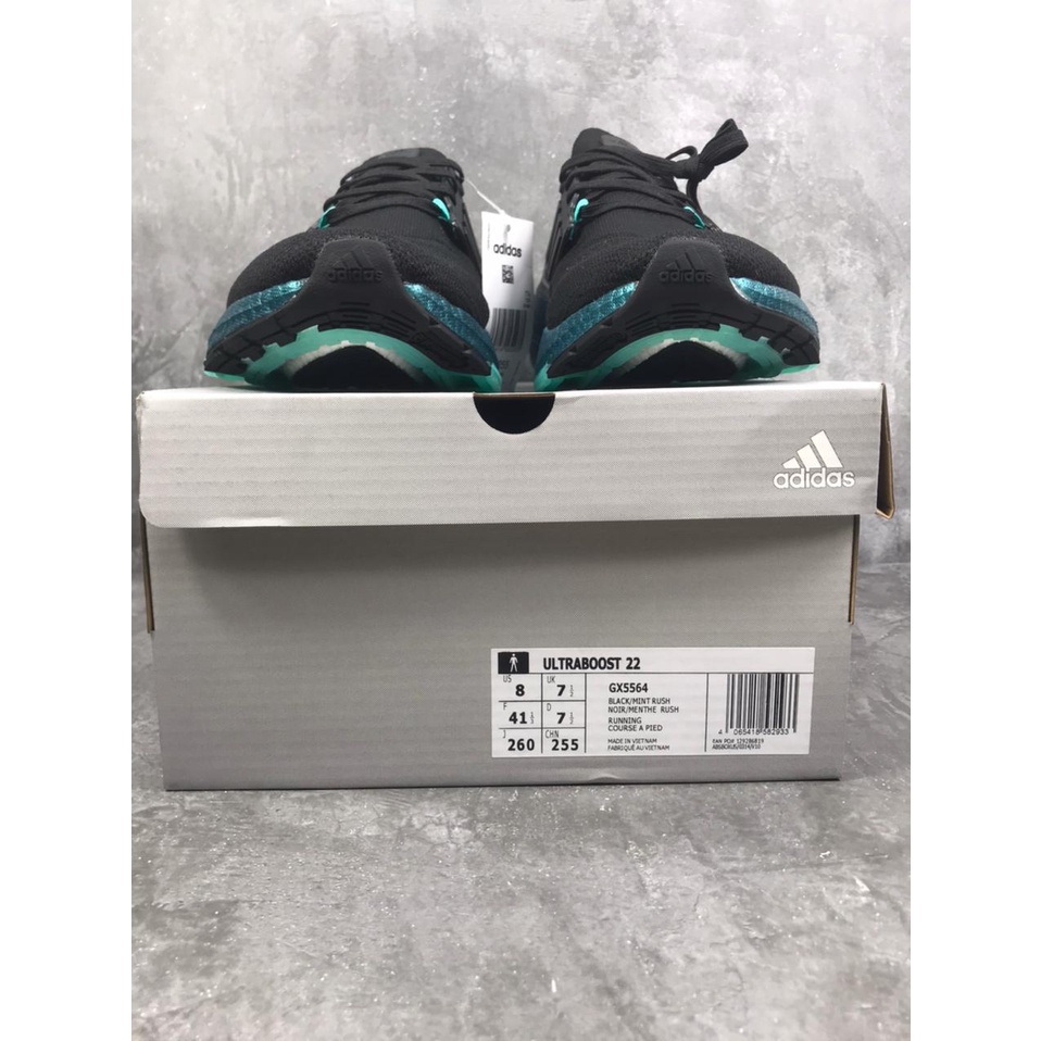 Ultra Boost 22 Core Black Mint Rush, 100% Real Pic.