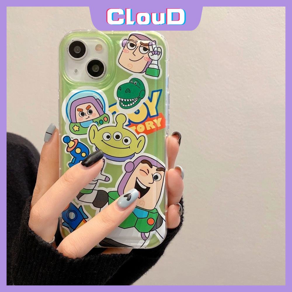 IPHONE Kartun Strawberry Bear Manyo Case Kompatibel Untuk Iphone11 13 14 12 Pro MAX X XS MAX 6 7 6S 8 Plus XR SE 2020 Toy Story Lucu Buzz Lightyear Shockproof Airbag Soft Cover