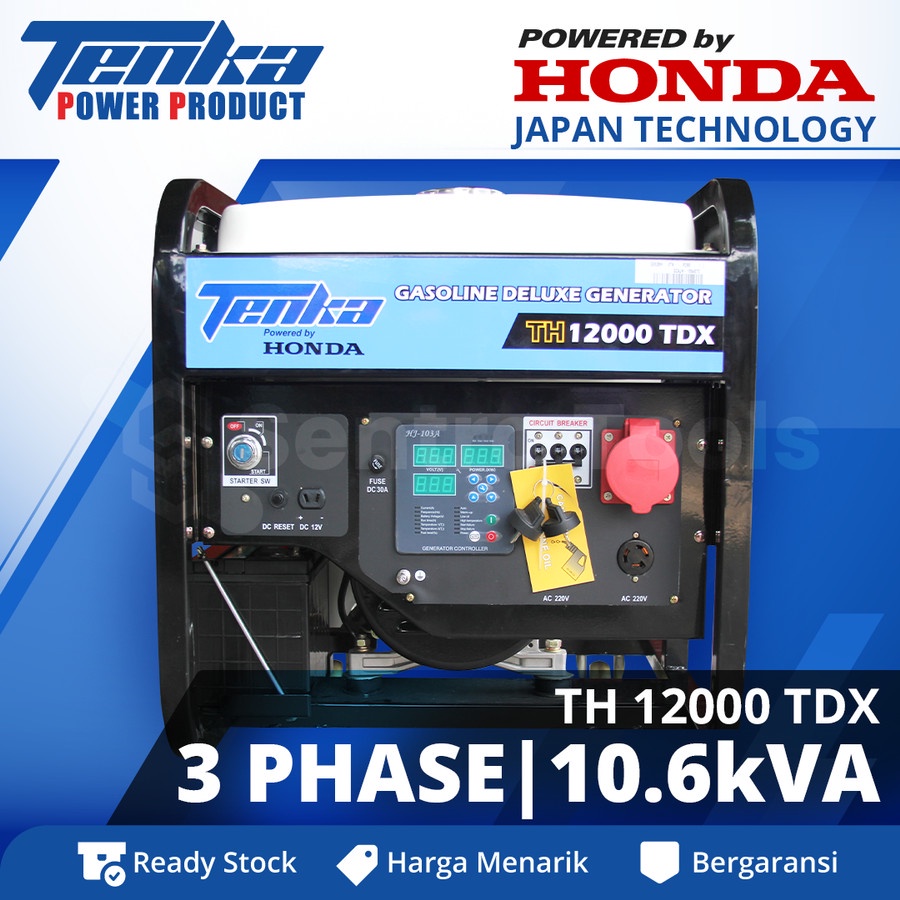 Genset Open Bensin Tenka TH 12000 TDX Output Max 11.9 kVA 3 Phase