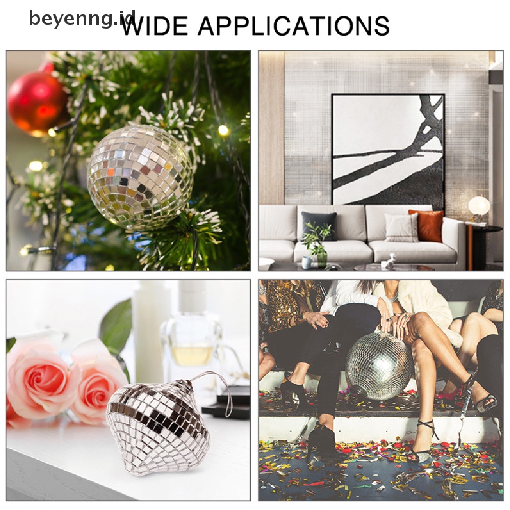 Beyen Bola Disco DIY Stiker Cermin Kaca Wall Stickers Self-adhesive Dekorasi Dinding Rumah ID