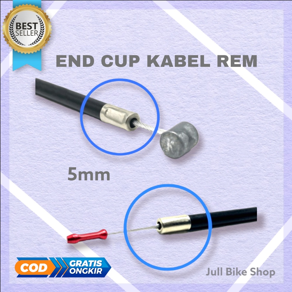 Tutup outer kabel rem sepeda end cap brake cup cable ujung besi 5mm mtb dll