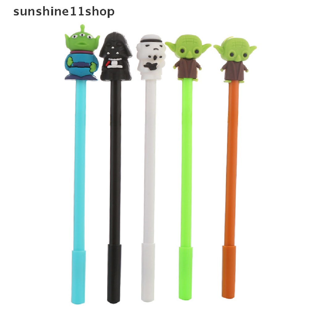 Sho 3 Pcs Kreatif Lucu Gel Pena 0.5mm Star Wars Baby Yoda Black Warrior Bai Bing Pena Netral Lucu Perlengkapan Sekolah Siswa Kantor Air Mancur Pena Alat Tulis Hadiah N